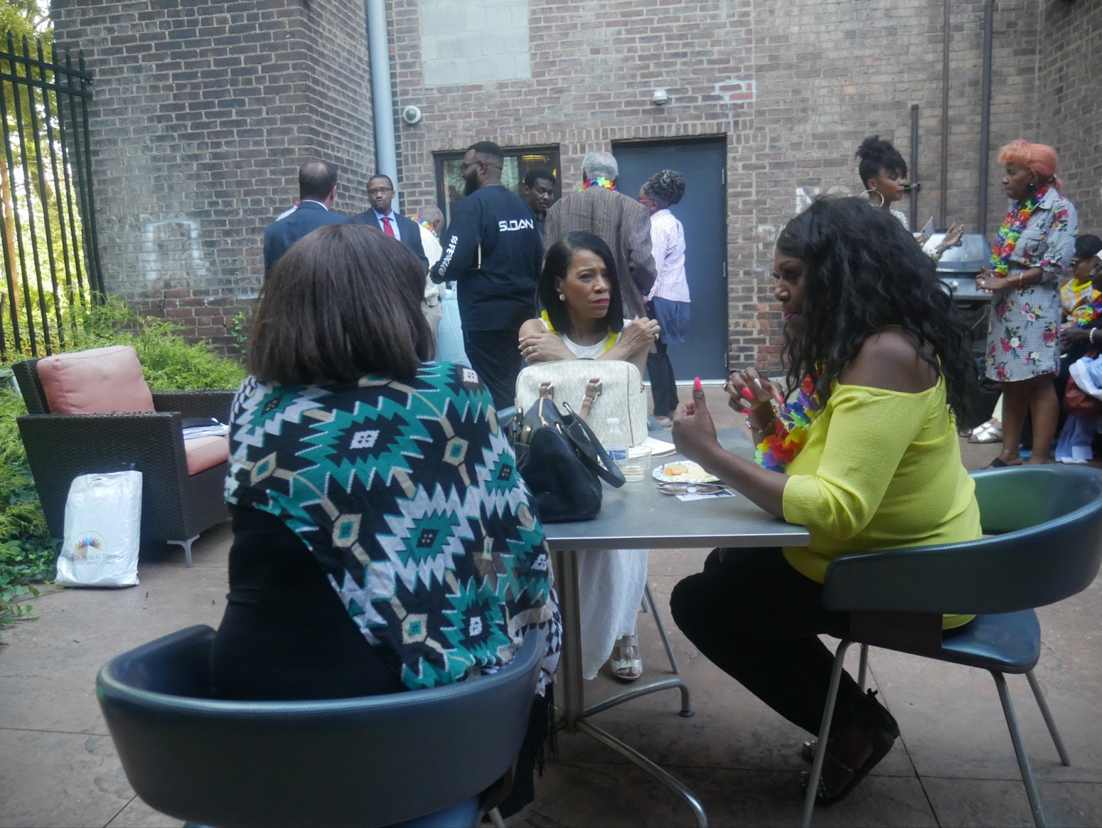 People discussing at network event