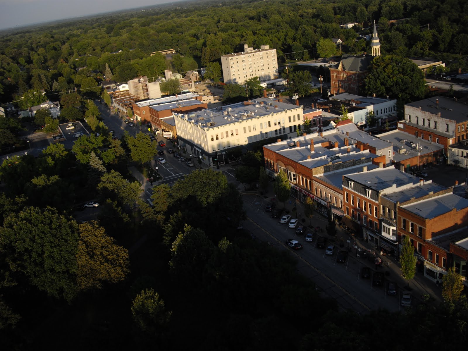 Aerial shot of Downtown Oberlin