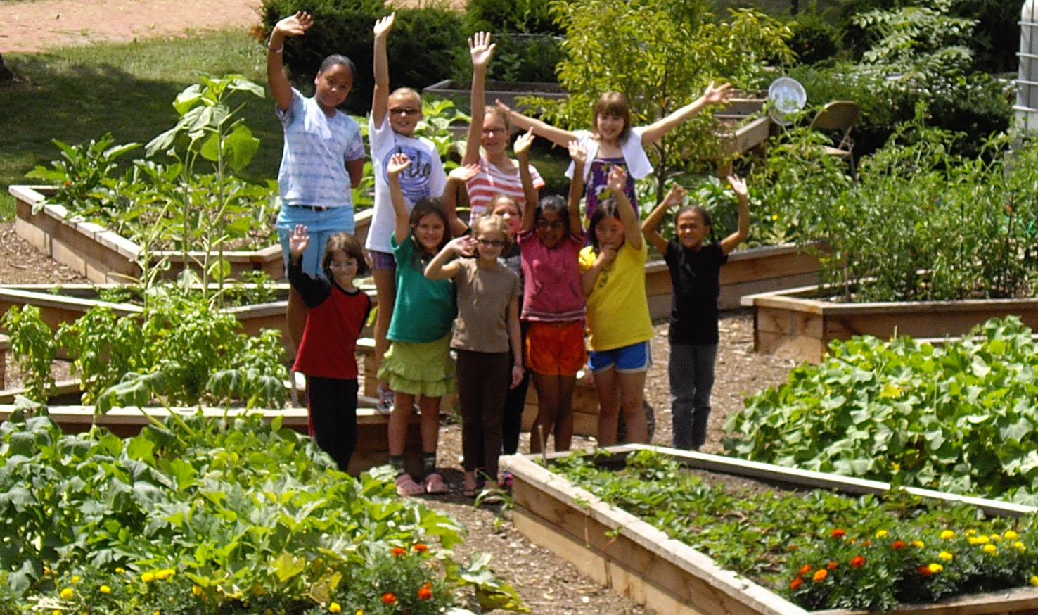 Children Volunteer in the OCS People's Garden