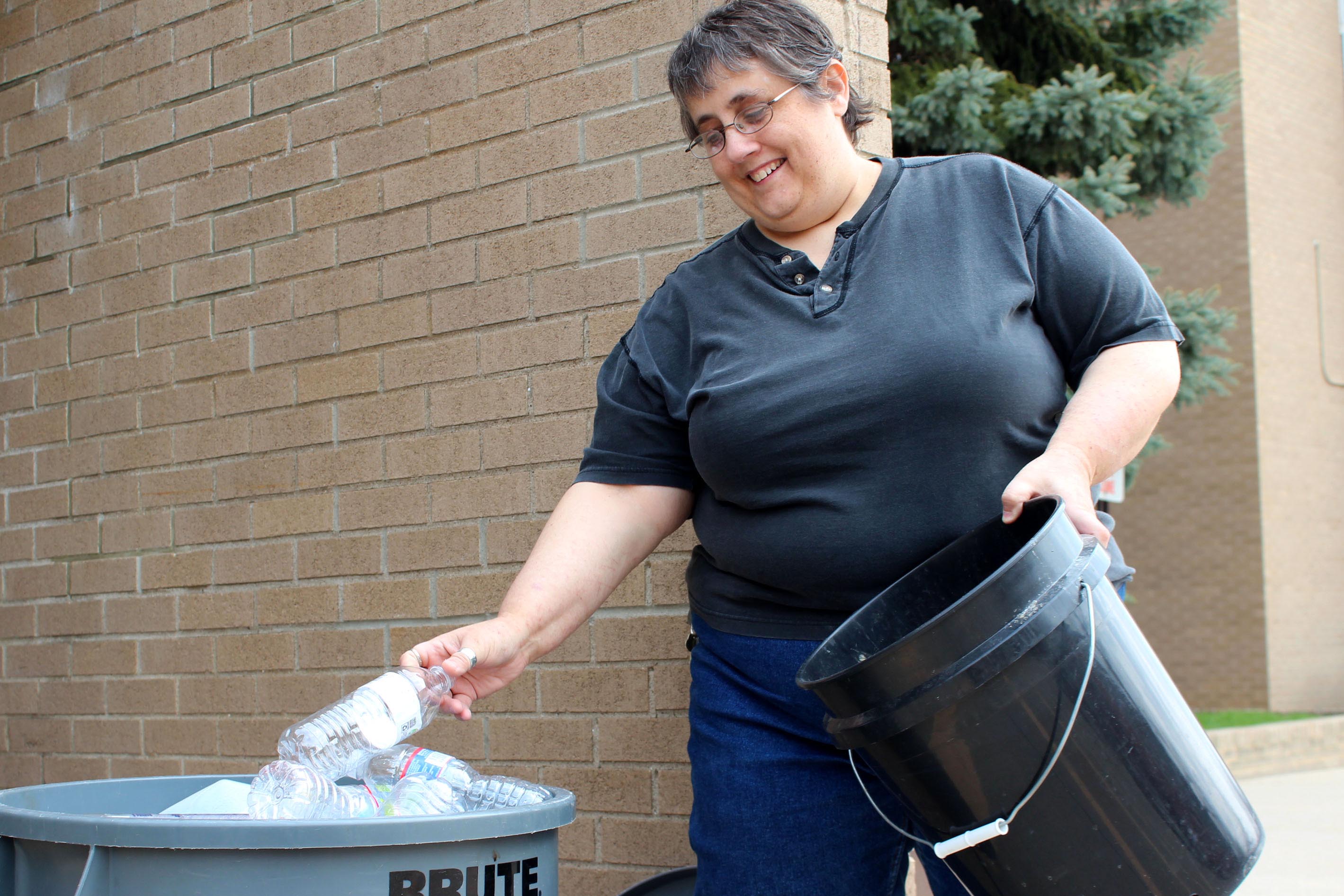 Shelley Clagg recycling at JFO Homes
