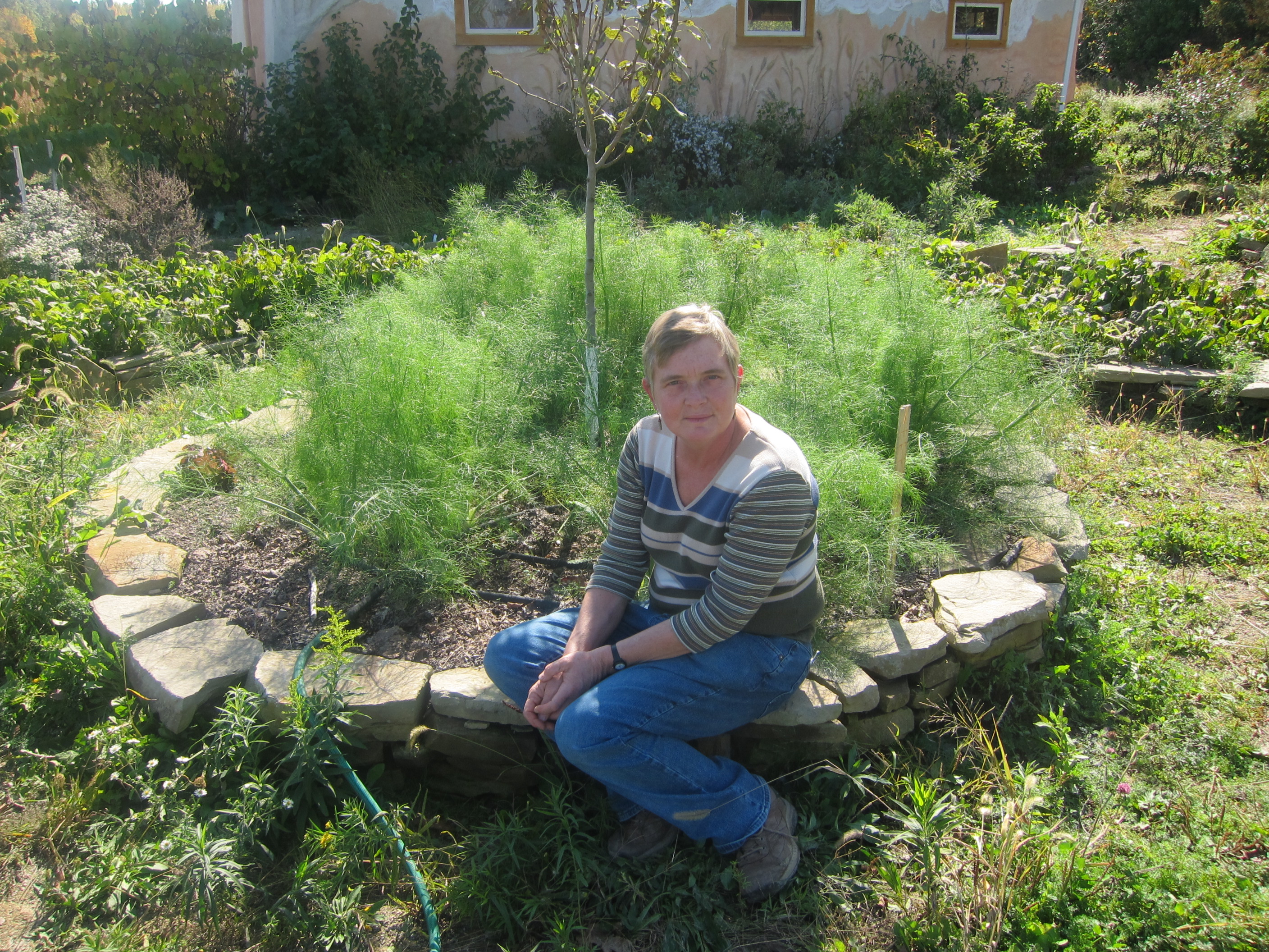 Evelyn Bryant with Fresh Fennel on The George Jones Farm