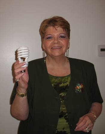 Judy Wright replaced her inefficient lightbulbs to save energy